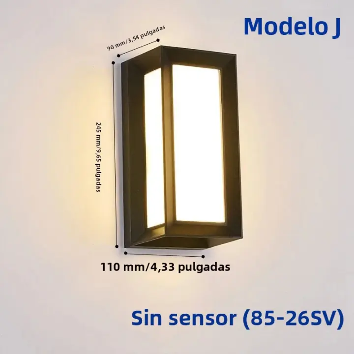 Lámpara De Pared LED Con Sensor De Movimiento Radar 6W 16W AC85-265V Luz Fría Y Cálida IP66 Impermeable Para Porche Jardín Exterior - 1