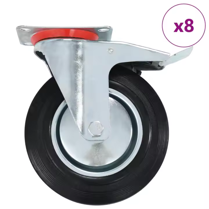 vidaXL Ruedas giratorias unidades 200 mm en  12 uds o 8 uds - 1