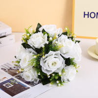 Bola De Flores Artificiales Barata Base De Malla Verde De Plástico Para Decoración De Mesa De Boda Fiesta Centro De Mesa De Tela Seda - details 6