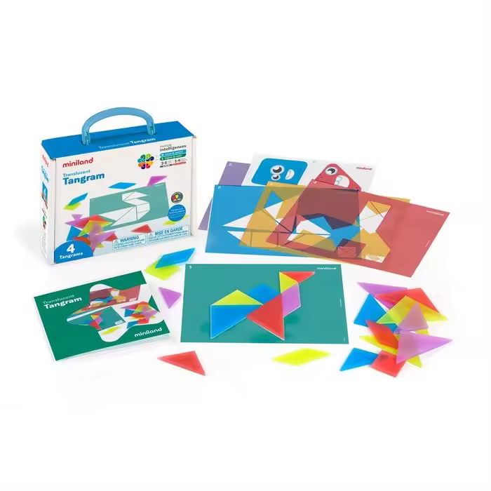 MINILAND JUEGO TANGRAM TRANSLUCIDO PARA MESA DE LUZ MATEMATICAS 8x23x19 Cms. - 1