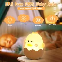 Luz Nocturna Infantil en Forma de Pato Kawaii - Silicona Suave con Luz LED Dimmable (3 Niveles) - USB Recargable y Portátil - Luz Quitamiedos para Bebés, Niños/Niñas y Mamás - Ideal para Dormitorio y Regalos - details 0