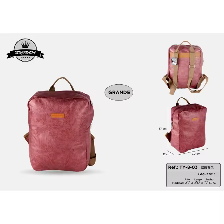 MEJORADA Mochila Cuadrada Unisex de Alta Calidad Estilo Papel Kraft - 1