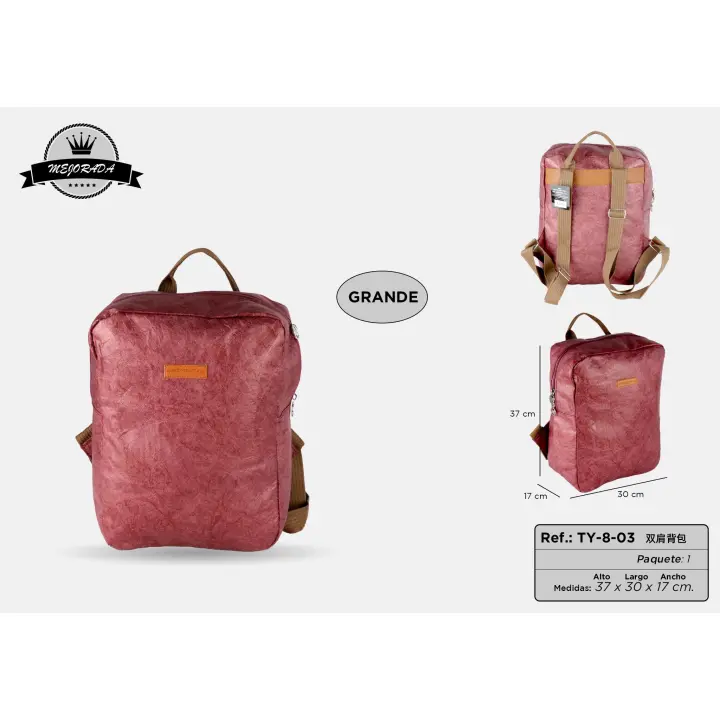 MEJORADA Mochila Cuadrada Unisex de Alta Calidad Estilo Papel Kraft - 1