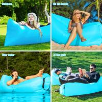 Sillón inflable, sofá de aire, hamaca portátil, diseño impermeable y a prueba de fugas, sofá ideal para patio, orilla del lago, playa, viajes, camping, picnic, bolsa de compresión (azul claro) - details 2