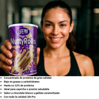 LIFE PRO FITFOOD NUTTYROLLS WHITE SPECULOOS 200G - Deliciosos Barquillos Proteicos - Bajos en Grasas y Carbohidatos - details 1