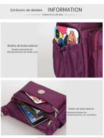 Bolso Bandolera Mujer Grande, Bolso de Hombro Nylon Impermeable con Correa Ajustable Bolsos Bandolera Mujer con Múltiples Bolsillos Bolso Crossbody Mujer Casual Ligero para viajes, negocios, escuela - details 5
