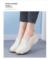 Zapatos Deportivos Casuales Para Mujer Con Suela Gruesa Talla plus 43 Cuero Genuino Transpirable Ligeros Moda Zapatos Para Caminar - details 10