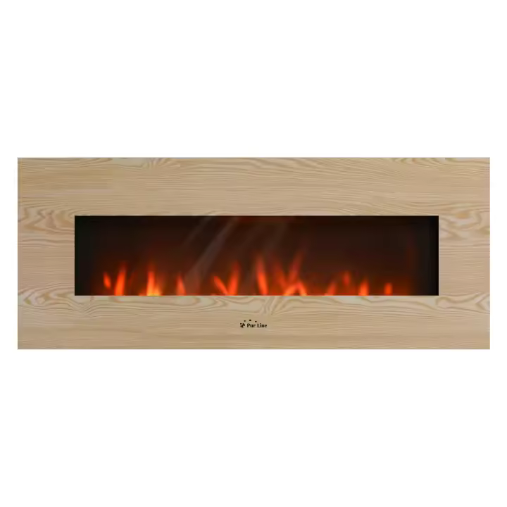 Chimenea Eléctrica Panorámica con luz LED ambiental y panel frontal MDF Purline CHE-530 - 1