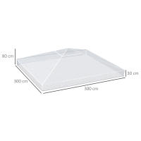 Outsunny Cubierta Protectora para Gazebo 3x3 m Cubierta Impermeable para Pérgola Toldo Carpa Funda Protectora Protección contra la Intemperie Transparente - details 2
