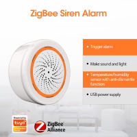 Alarma Inteligente Tuya Zigbee Con Sirena Sensor De Temperatura Y Humedad Para Seguridad Doméstica Con Alertas De Estroboscopio Compatible Con Hub TUYA - details 0