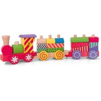Woody tren de madera  35 x 9 cm con bloques de colores para insertar ,juguete educativo - details 0