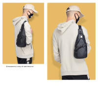Bolsa De Pecho BULLCAPTAIN De Cuero Genuino Para Hombres Estilo Moda Casual Gran Capacidad Bolsa De Negocios Con Cierre De Cremallera Y Hebilla - details 4