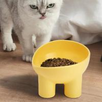 Tazón De Gato De Plástico Con Protección De Cuello Y Boca Oblicua En Colores Macarón Estilo Pierna De Elefante Antideslizante Alta Cadera Para Mascotas - details 8