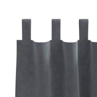 Cortinas Opacas vidaXL con Lazos de Colgar 2 pcs Gris Claro Super Ligero de Terciopelo - details 3