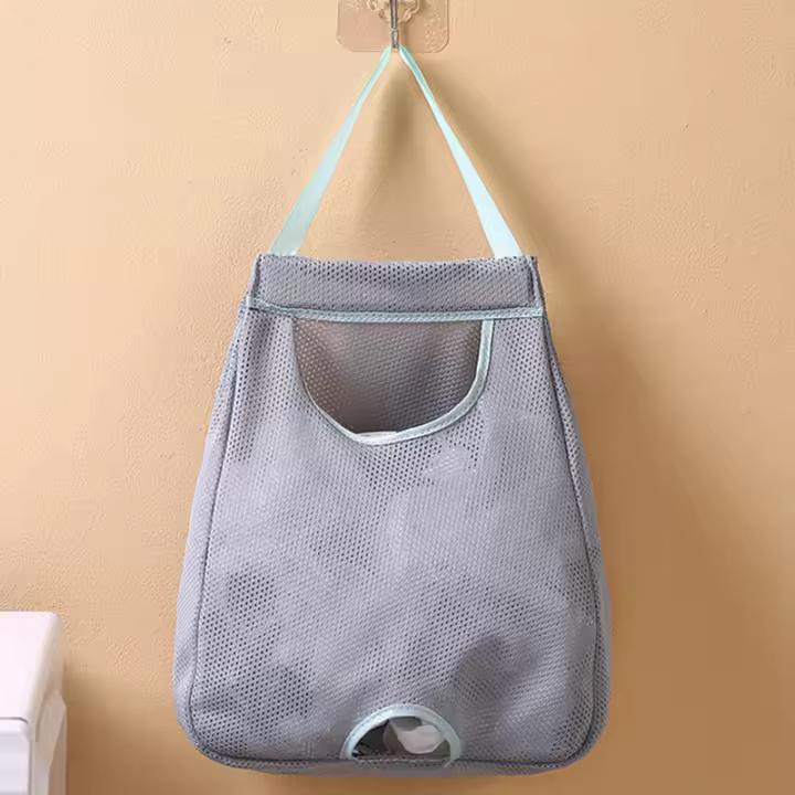Caja De Almacenamiento Para Sacos De Basura Colgante De Malla Lavable Organizador De Plásticos Para Cocina Estilo Moderno Tamaño S/L - 1