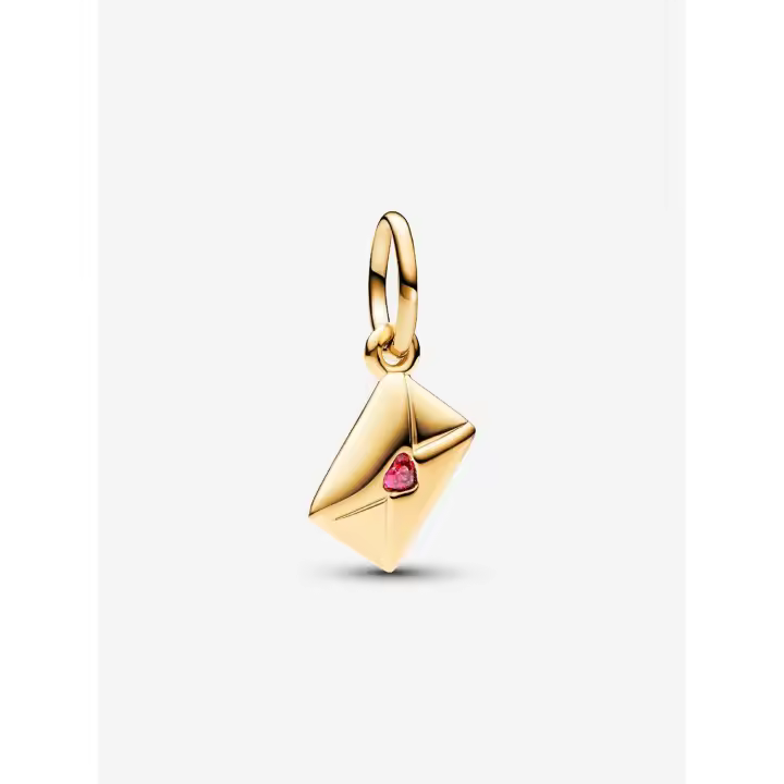 Pandora - Charm Colgante con sobre y Carta de Amor-Baño de Oro de 14K - 1