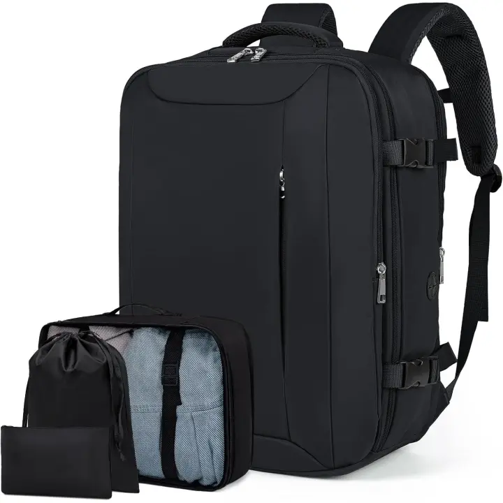Mochila Viaje Cabina Avion 45x36x20, Mochila de Viaje para Easyjet con 3 Organizadores Equipaje de Mano con Bolsillo Antirrobo - 1