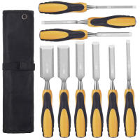 Juego De 9 Piezas De Taladro De Madera Para Carpintería Profesional Herramientas DIY Juego De Cincel De Grabado De Madera Con Mango Redondo Material De Hoja De Acero Cromo-vanadio - details 0