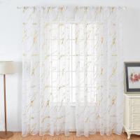Cortinas De Gauze Translúcidas De 100x200cm Con Patrones De Mármol Dorado Y Plateado Diseño Bipartido Izquierdo Y Derecho Para Decoración De Ventanas Y Hotelería - details 5