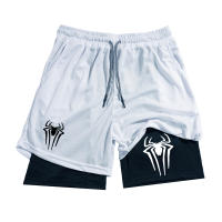 Shorts De Rendimiento Y2K Para Hombre Con Estampado De Araña 2 En 1 Deportivos Compresión Para Gimnasio Y Running Shorts Casuales De Mesh - details 2