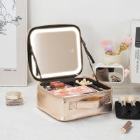 Bolso De Maquillaje Para Viaje Con Espejo LED Y 3 Escenarios De Color Ajustable Brillo Divisores DIY Estuche De Maquillaje Con Luces - details 12