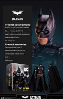 Figura De Acción Batman Dark Knight DC 1/9 Escala Coleccionable De Anime Para Niños Y Adultos Hombres Regalos Incluye Juego De Articulaciones Móviles - details 8
