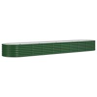 vidaXL Jardinera arriate acero recubierto polvo 368x80x36 cm Color Verde,  Gris,  Marrón y mas - details 4