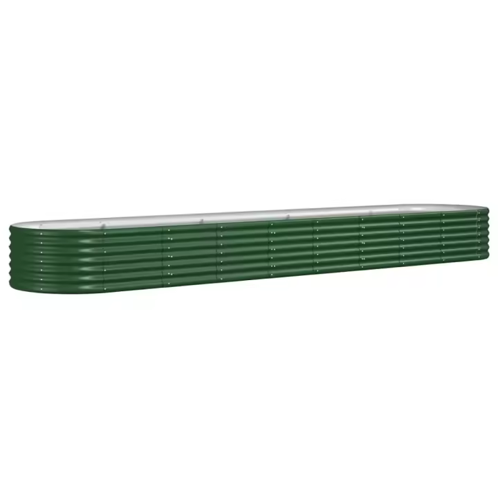 vidaXL Jardinera arriate acero recubierto polvo 368x80x36 cm Color Verde,  Gris,  Marrón y mas - 1