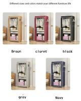 Gabinete De Almacenamiento Plegable Y Antipolvo Para Ropa Minimalista Organizador De Armario Para Dormitorio Estudiante Material No Tejido - details 11