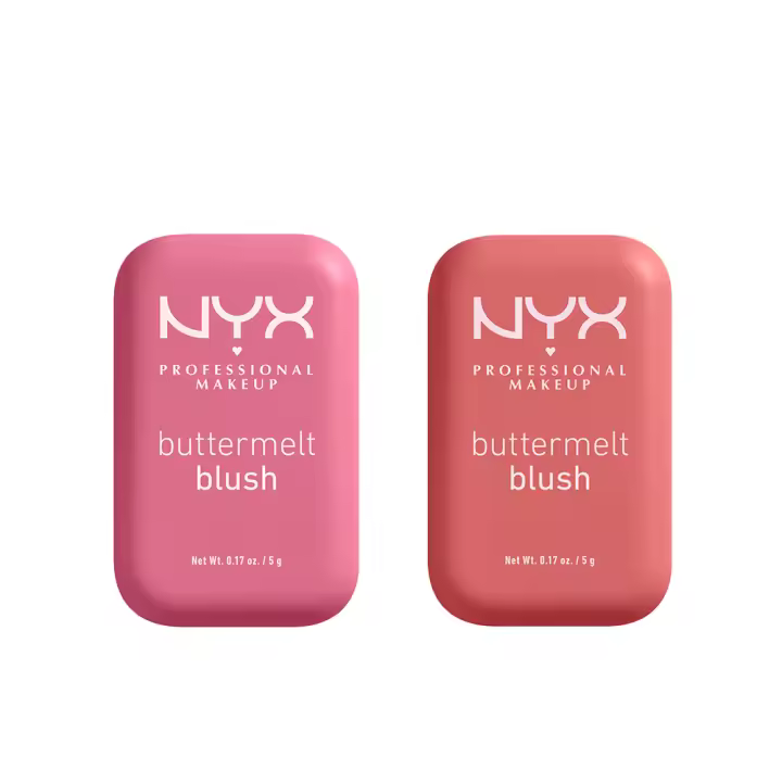 NYX Professional Makeup | Pack Duo de Buttermelt Blush, Colorete en polvo, 12 horas de duración, resistente a la decoloración y a la transferencia, tono 06 For the Butta y 09 Feeling Butta 2 unidades - 1