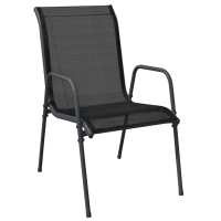 vidaXL Juego de comedor para jardín 3 piezas acero y textilene negro - details 2