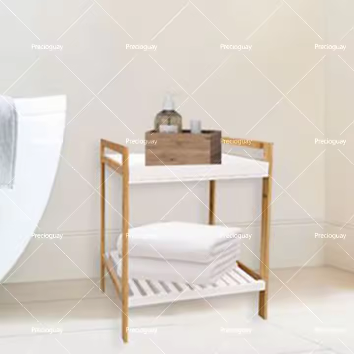 Estante de almacenamiento de pie de dos capas para mesita de noche, armario de madera maciza para sala de estar y hogar - 1
