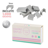 Starplast Grapadora Tenaza Pastel + Caja 1000 Grapas - 10,5 Cm, Incluye Caja Pastel, Hasta 15 Hojas, Colores Pastel - details 1