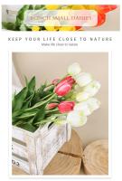 5 Cabezas De Tulipes Artificiales Para Decoración De Hogar Y Bodas Flores Simuladas De Plástico Suave Con 3 Flores Y 2 Brotes - details 6