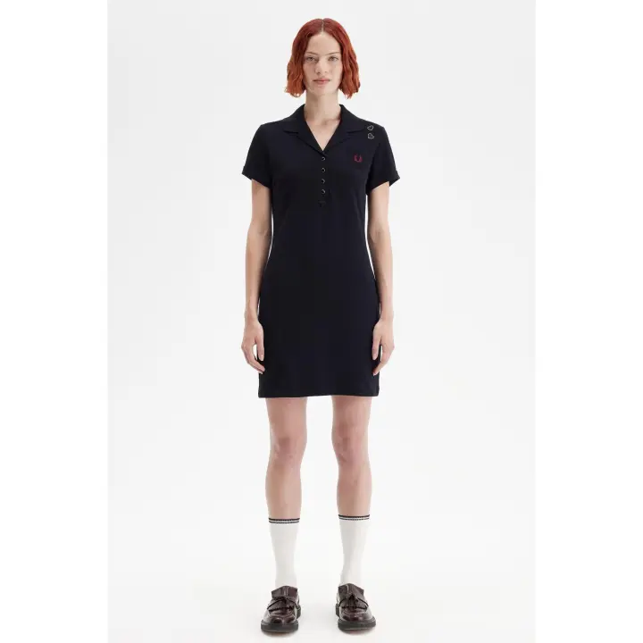 FRED PERRY - Vestido de piqué con detalle de bolsillo de Fred Perry - 1