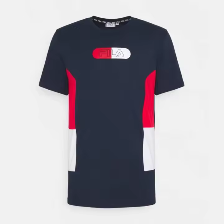 Camiseta Fila Jalen Blocked Negro Rojo Blanco 683262-A072 - 1