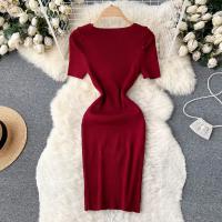 Vestido De Verano Con Diseño De Cadena Y Mangas Cortas Estilo Coreano Ajustado Para Mujer Vestido De Fiesta Mini De Cintura Alta Con Cierre Pullover - details 17