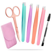 Juego De 6 Pinzas Profesionales De Acero Inoxidable Para Mujeres Y Hombres Pinzas De Precisión Para Cejas Y Pelos Enganchados - details 0