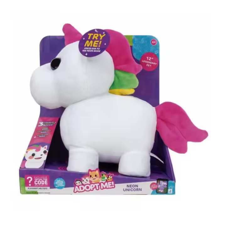 ADOPT ME! PELUCHE NEON UNICORN 30 CM DE TOY PARTNER - 1