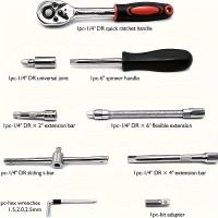 Juego De Herramientas De Motocicleta 46 Piezas Con Llaves De Destornillador De 1/4 Pulgada Herramienta Métrica Para Motocicleta Y Reparación De Automóviles - details 1
