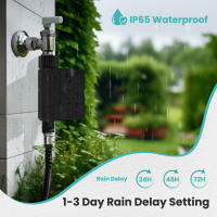 Medidor De Agua Solar Powered WiFi MOES Tuya US Con Sensor De Temperatura Y Humedad Del Suelo Inlet De Latón IP65 Impermeable Para Riego Inteligente - details 11
