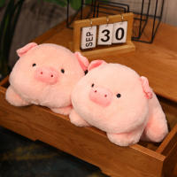Muñeco De Peluche De Cerdo Divertido 25cm/9.84in Almohada De Cerdo Cartoon Para Decoración De Habitación Regalo De Cumpleaños Para Niñas Relleno De Algodón PP - details 0