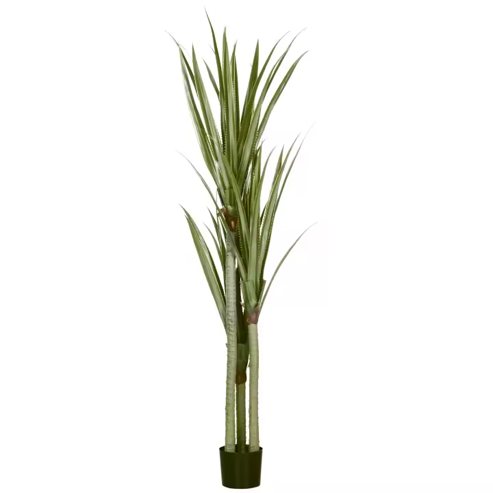 HOMCOM Planta Artificial de Yuca en Maceta 190 cm Planta Falsa con 39 Hojas Realistas para Decoración en Hogar Salón Oficina Jardín Ø17x190 cm Verde - 1