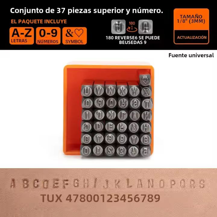 Kit De Estampado De Alfabeto WUTA 27/36Pcs Con Números Y Letras Para Metal Y Cuero Estampado De LOGO En Acero Inoxidable DIY Joyería - 1