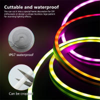 Tira De LED WS2812B Neón Inteligente RGBIC Individualmente Direccionalizable Impermeable Con Control Remoto Bluetooth 28 Teclas Para El Dormitorio - details 2