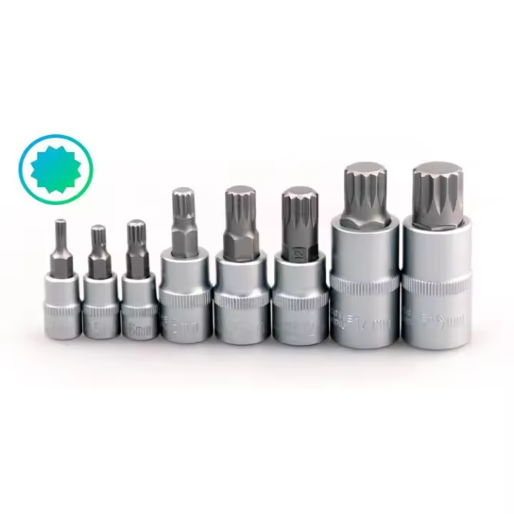 JOMAFA - Juego de puntas XZN MULTICARAS 1/4", 3/8" y 1/2" M4 a M16, 8 piezas - 3019 - 1