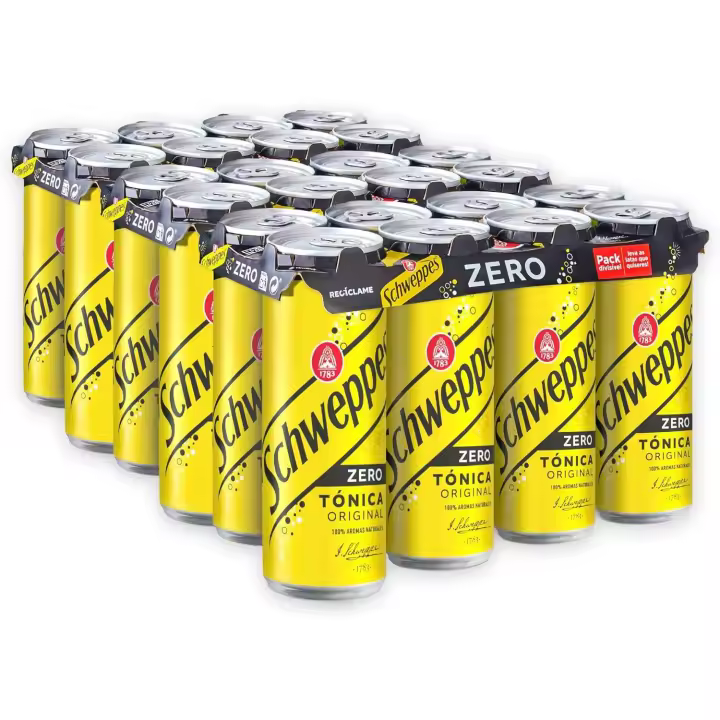 Pack 24 Tónica SCHWEPPES Zero 25cl lata - 1