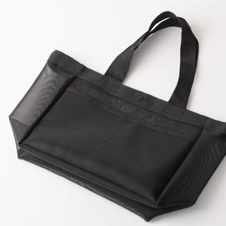 Bolso De Hombro Transparente De Gran Capacidad En Color Sólido Bolsa De Almacenamiento Para Playa Bolsa De Compra De Red Transparente Para Tiendas - 1