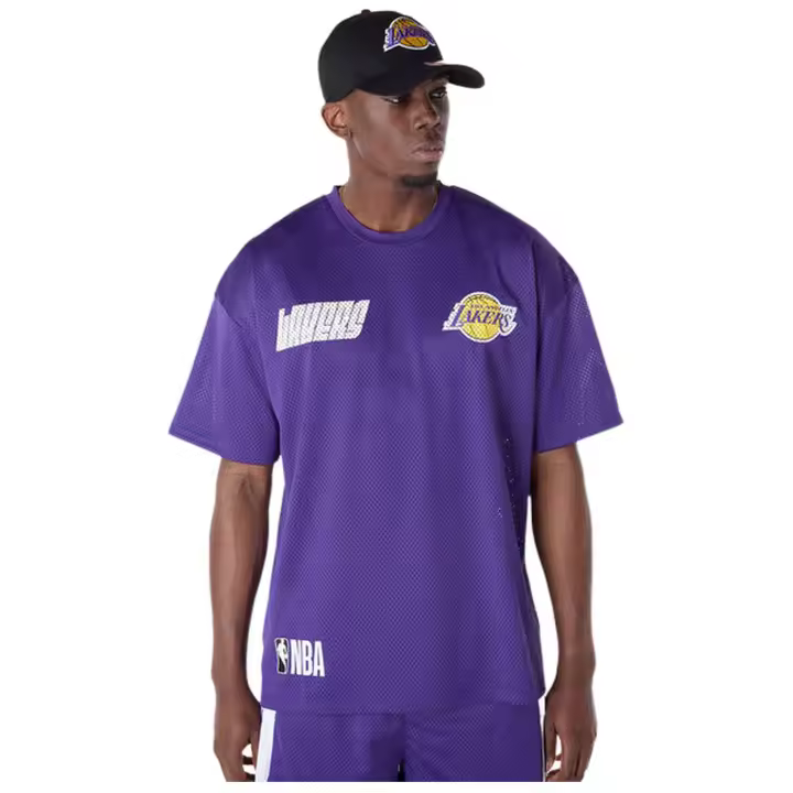 Camiseta de Manga Corta New Era Nba Graphics La Lakers para hombre en color morado - 1