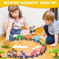 Juguetes De Tren De Madera Magnéticos Montessori Para Niños Set De Aprendizaje Temprano Con Animales Frutas Y Colores Juguete Educativo Para El Desarrollo Cognitivo - details 5